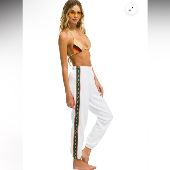 Aviator nation BOLT STRIPE SWEATPANTS - WHITE - Picture 3 of 14